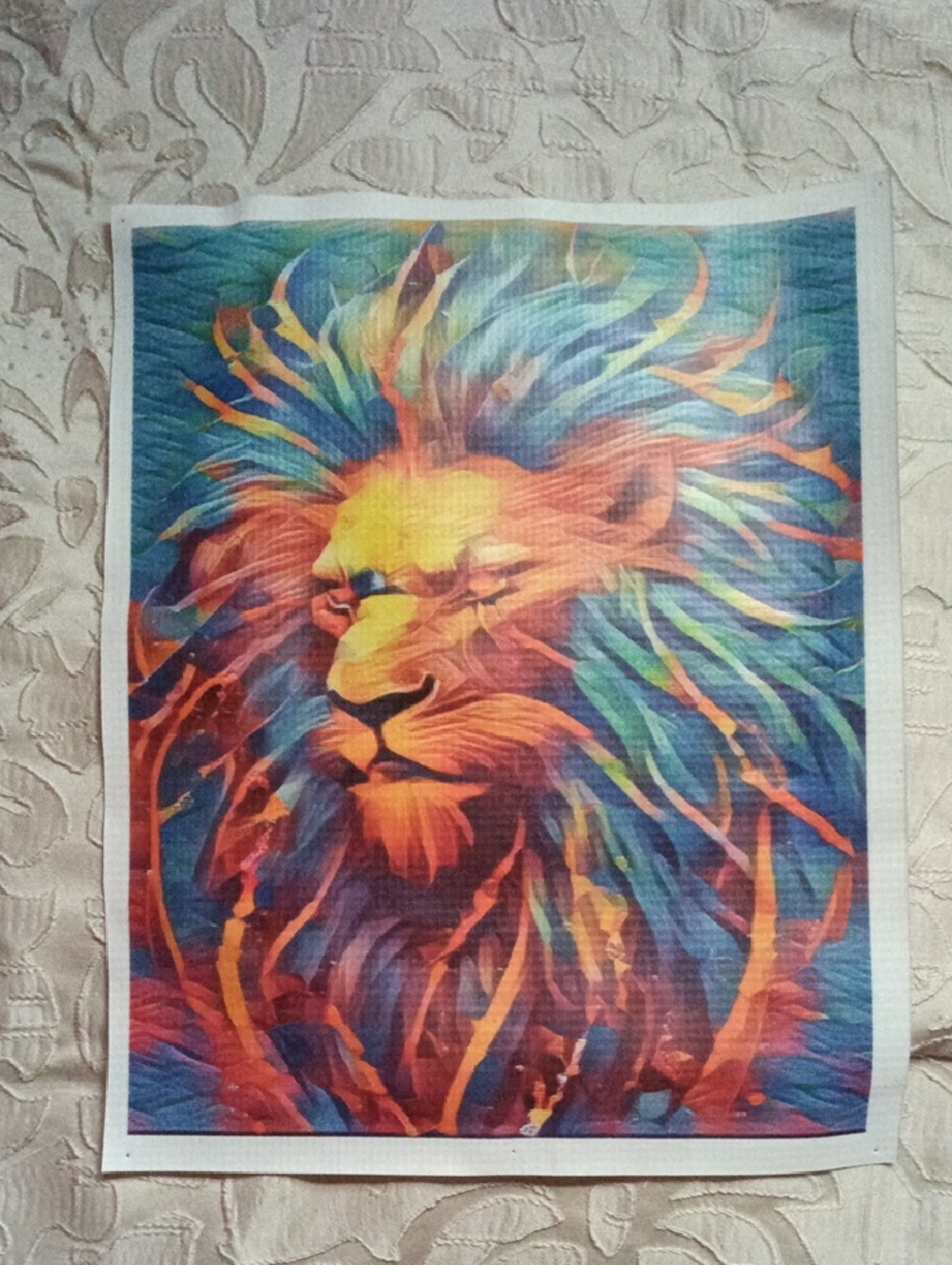 Vibrant Vinyl Multicolor Lion Wall Art Print - Colorful Home Wall Decor